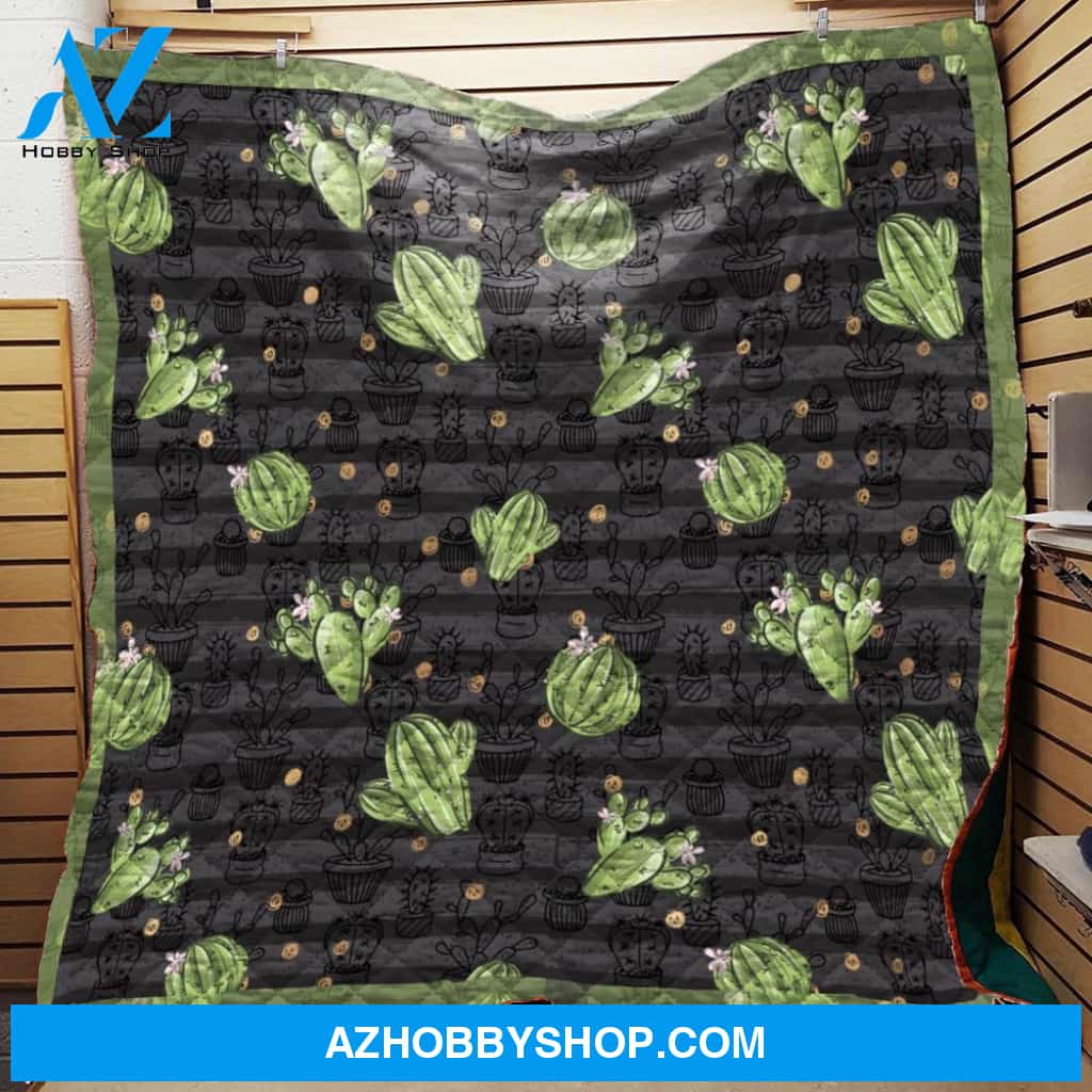 I love Cactus love Succulent Fleece Blanket