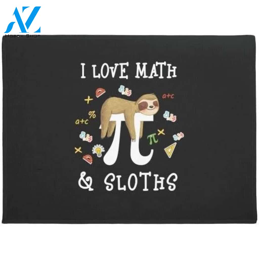 I Love Math And Sloths Doormat Welcome Mat Housewarming Gift Home Decor Funny Doormat Gift Idea For Classroom Gift For Math Lovers
