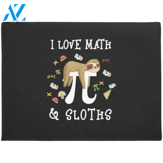 Personalized Name Family House I Love Math And Sloths Doormat Welcome Mat Housewarming Gift Home Decor Funny Doormat Gift Idea For Classroom Gift For Math Lovers
