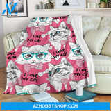 I Love My Cat Fleece Blanket Gift For Family Friend Gift For Cat Lovers Birthday Gift Home Decor Bedding Couch Sofa Soft And Comfy Cozy