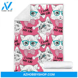 I Love My Cat Fleece Blanket Gift For Family Friend Gift For Cat Lovers Birthday Gift Home Decor Bedding Couch Sofa Soft And Comfy Cozy