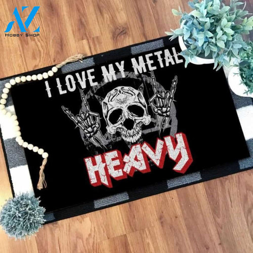 I love my metal heavy Satan Skull Doormat | Welcome Mat | House Warming Gift