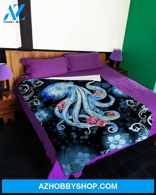 I Love Octopuses Fleece Blanket