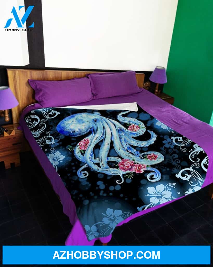 I Love Octopuses Fleece Blanket