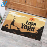 I Love Yoga Doormat Welcome Mat Housewarming Gift Home Decor Funny Doormat Gift Idea For Yoga Lovers Gift For Friend