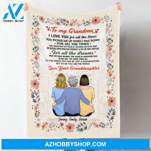 I Love You For All The Times - Personalized Blanket - Gift For Grandma
