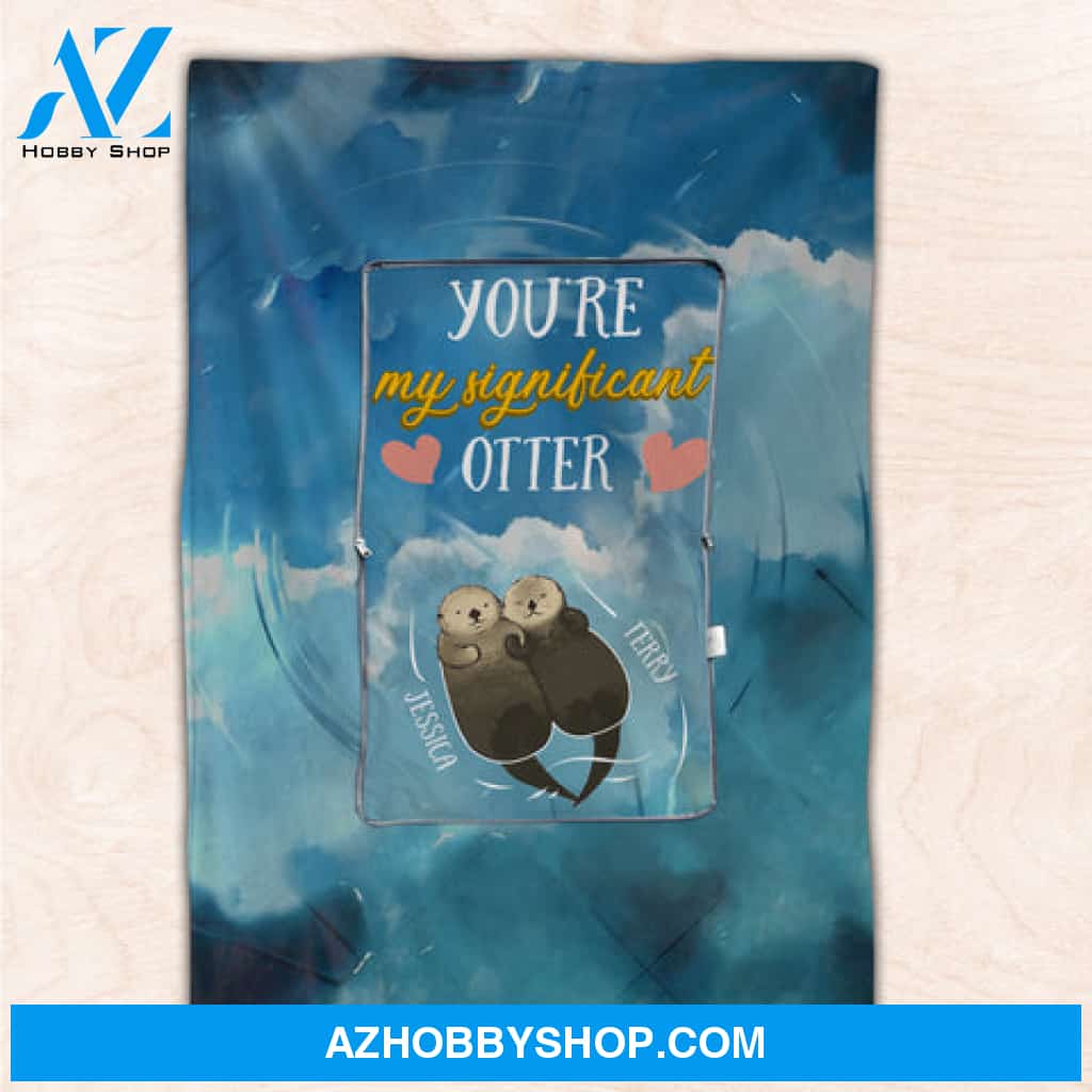 I Love You Like No Otter - Personalized 2 In 1 Pillow Blanket - Gift For Couple