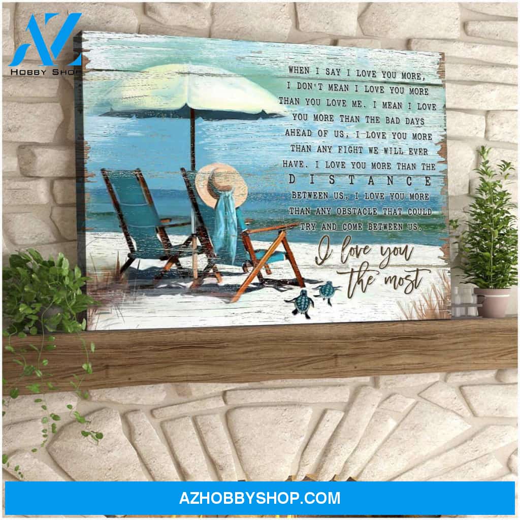 I Love You The Most Beach Turtles Canvas Wall Art Decor