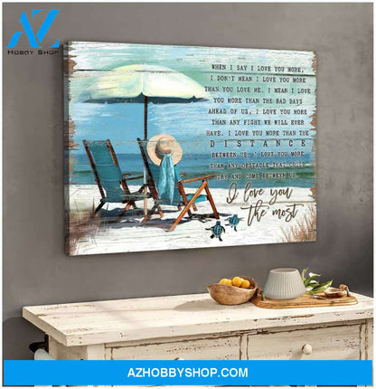 I Love You The Most Beach Turtles Canvas Wall Art Decor