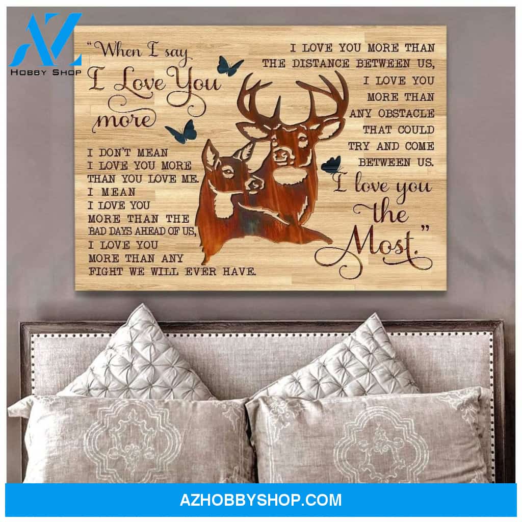 I Love You The Most Buck And Doe Wall Art Canvas