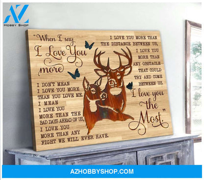 I Love You The Most Buck And Doe Wall Art Canvas