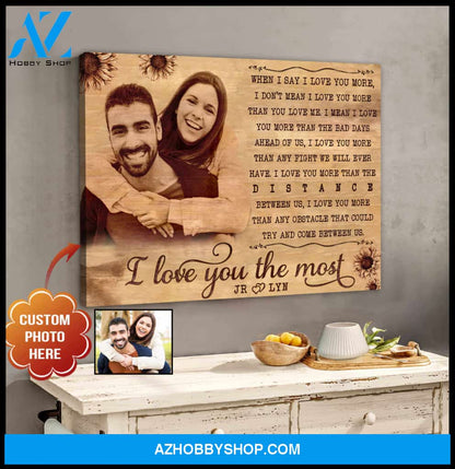 Personalized Canvas, I Love You The Most Canvas Wall Art