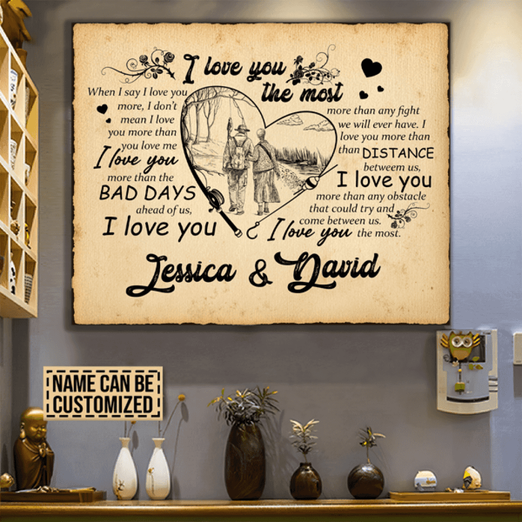 I Love You The Most - Personalized Skull Couple Canvas Gallery Wraps Gift