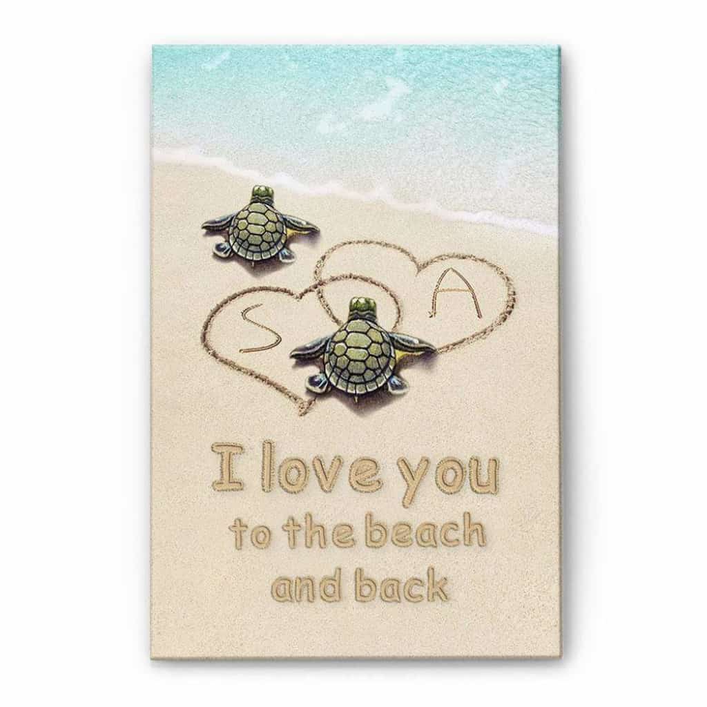 I Love You To The Beach And Back, Family Custom Canvas, Gift For Family