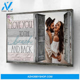 I Love You to the Beach and Back Personalized Photo Memorial Canvas, Canvas Wall Art Gift for Family