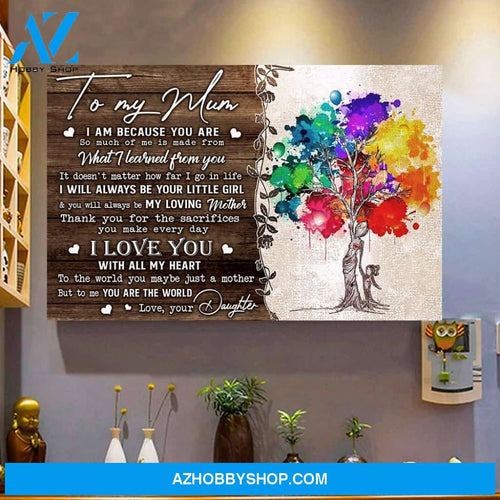 I Love You With All My HeartCanvas And Poster, Mother s Day Gift From Daughter To Mom, Wall Decor Visual Art, My Poster Wall