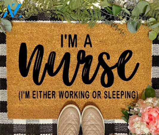 I m A Nurse Doormat Hunting, Indoor and Outdoor Doormat Warm House Gift Welcome Mat Gift for Friend Family