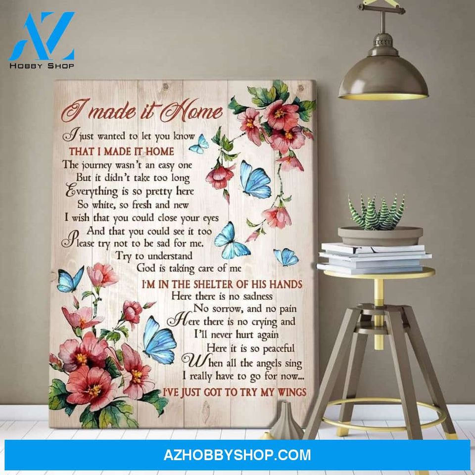 I Made It Home Butterfly Wall Art Canvas