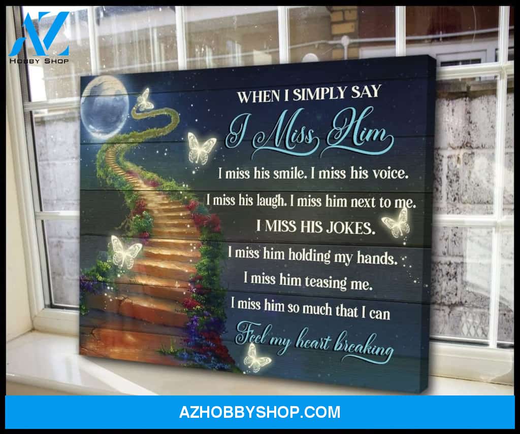 I Miss Him Butterfly Wall Art Canvas