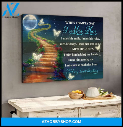 Zalooo I Miss Him Butterfly Wall Art Canvas