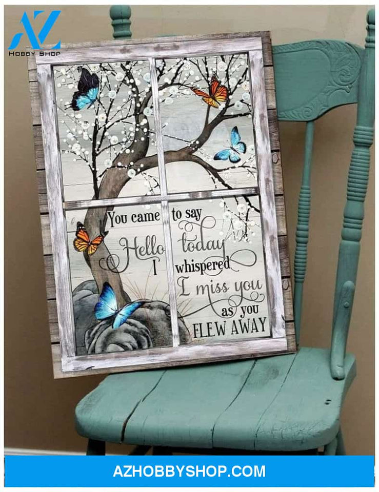 Zalooo I Miss You Butterfly Wall Art Canvas