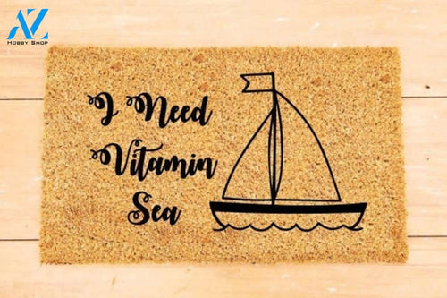 I Need Vitamin Sea - Summer Doormat Housewarming Gift Family Welcome Mat Gift for Friend Family