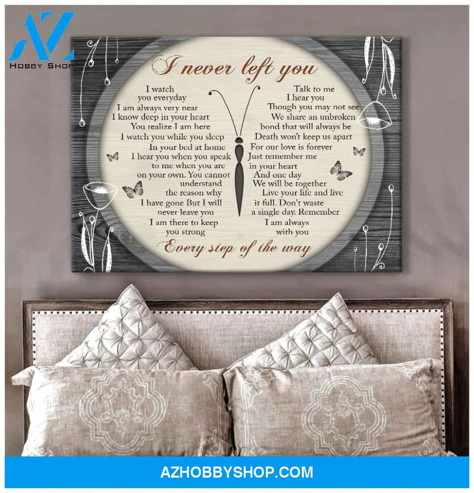 I Never Left You Poems Butterfly Canvas Wall Art, Canvas Decor