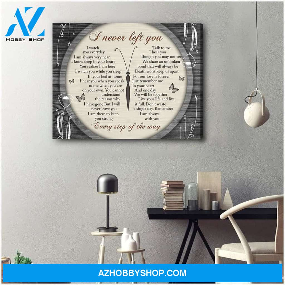 I Never Left You Poems Butterfly Canvas Wall Art, Canvas Decor