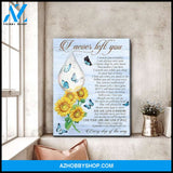 Zalooo I Never Left You Sunflower Butterfly Wall Art Canvas