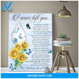 I Never Left You Sunflower Butterfly Wall Art Canvas