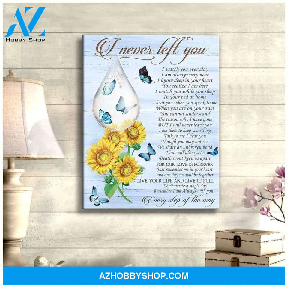Zalooo I Never Left You Sunflower Butterfly Wall Art Canvas