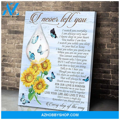 I Never Left You Sunflower Butterfly Wall Art Canvas
