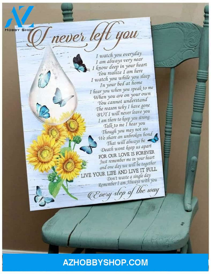 Zalooo I Never Left You Sunflower Butterfly Wall Art Canvas