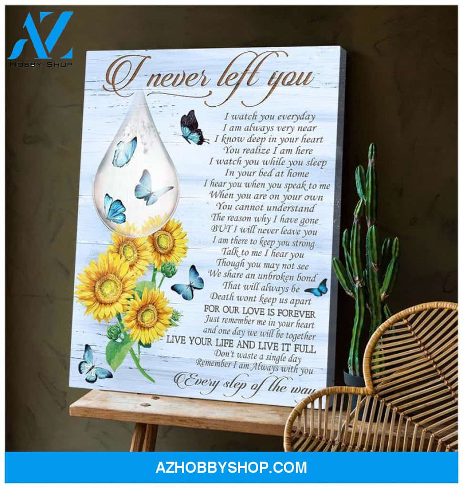Zalooo I Never Left You Sunflower Butterfly Wall Art Canvas