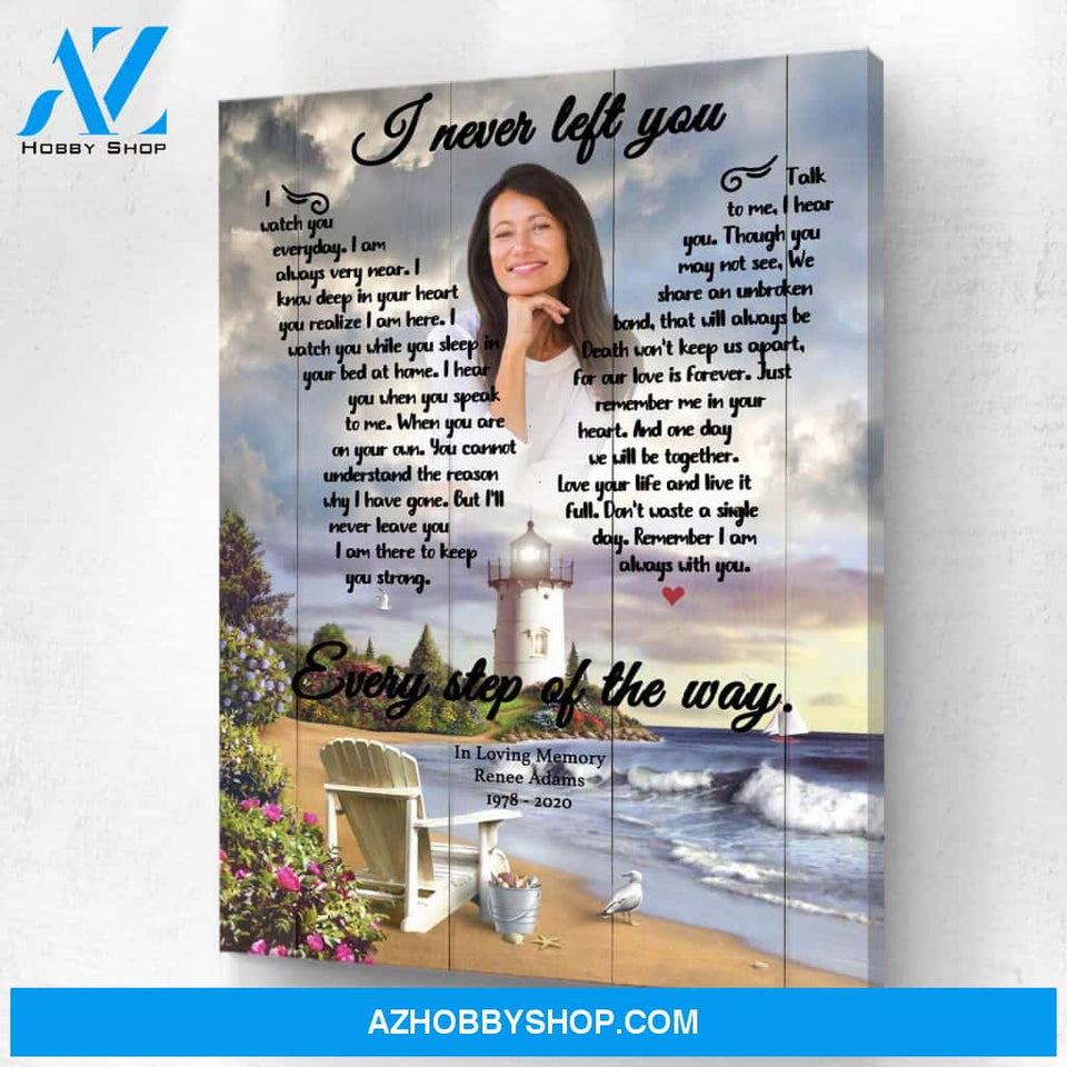 I Never Left You Timeless Memories, Personalized Photo Memorial Canvas, Canvas Wall Art Gift For Family
