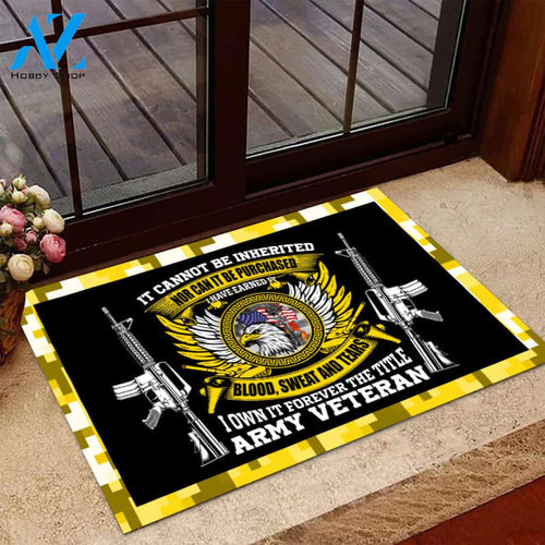 I Own It Forever The Title Army Veteran Eagle Doormat