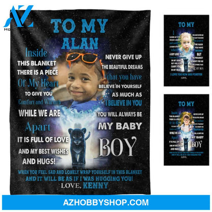 I Pray That You Are Safe And Happy - Personalized Photo Blanket - Gift For Son