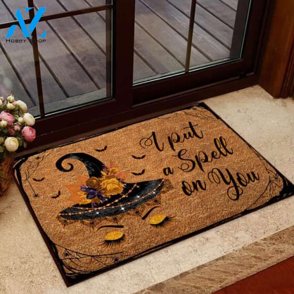 I Put A Spell On You Witch Coir Pattern Print Doormat | Welcome Mat | House Warming Gift