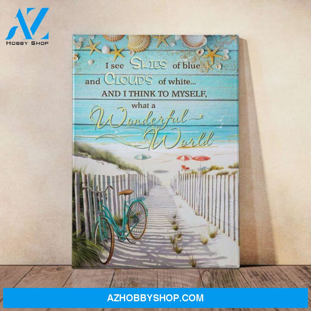 I See Skies Of Blue Beach Summer Canvas Wall Art, Wall Decor Visual Art Art