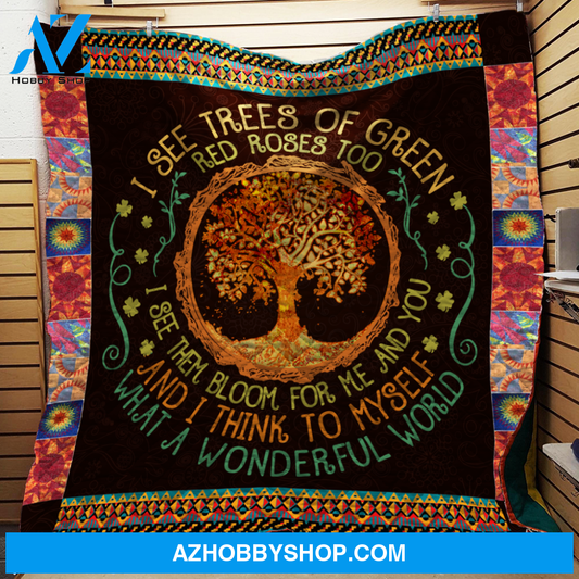 I see Trees of Green Fleece Blanket
