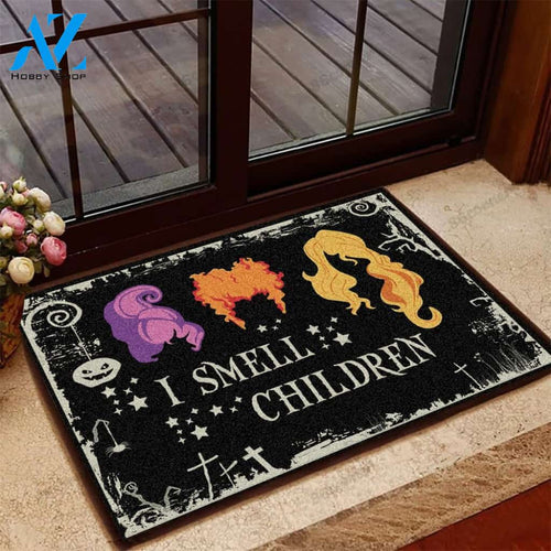 I SMELL CHILDREN DOORMAT Indoor and Outdoor Doormat Warm House Gift Welcome Mat, Gift For Halloween Doormat