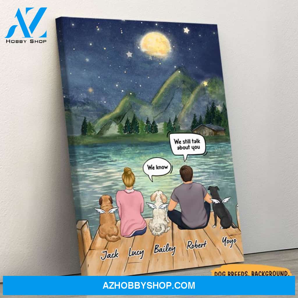 I Still Talk About You Couple, Personalized Custom Canvas, Custom Gift for Dog Lovers, Memorial Gift