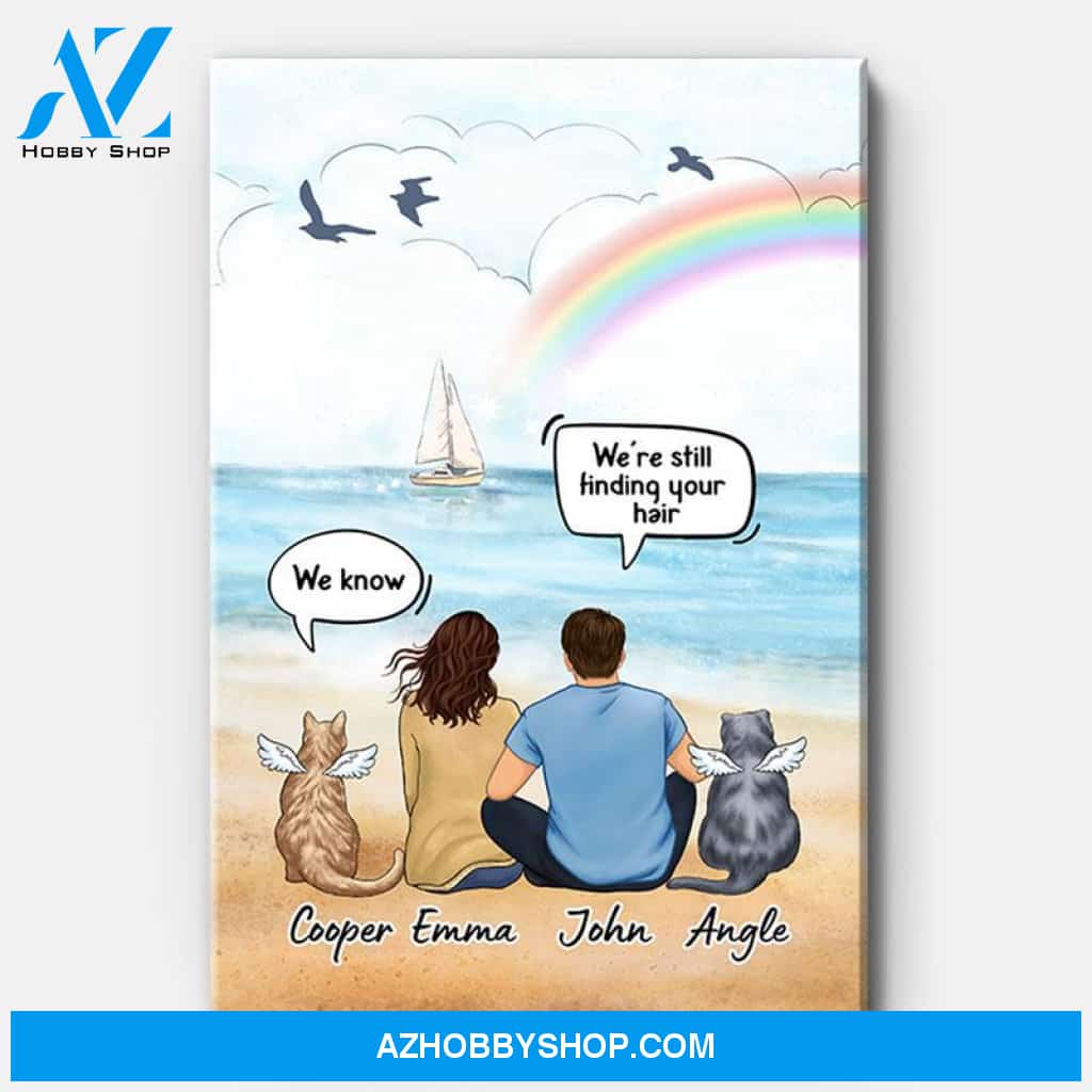 I Still Talk About You Couple, Personalized Custom Canvas, Custom Gift for Cat Lovers, Memorial Gift
