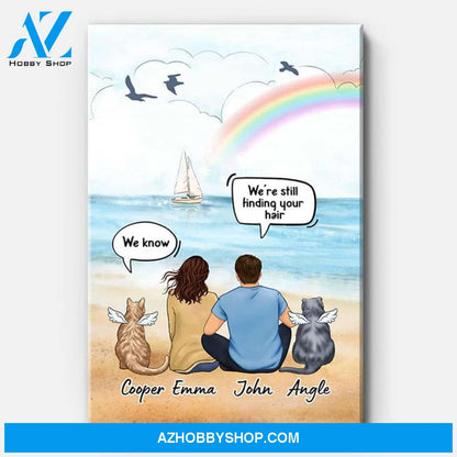 I Still Talk About You Couple, Personalized Custom Canvas, Custom Gift for Cat Lovers, Memorial Gift