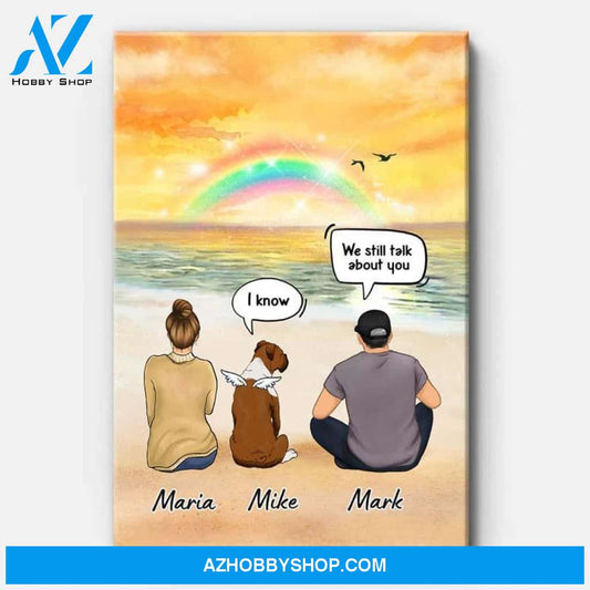 I Still Talk About You Couple, Personalized Custom Canvas, Custom Gift for Dog Lovers, Memorial Gift