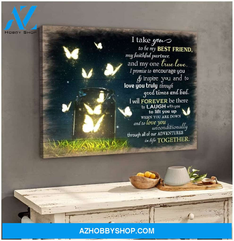 I Take You Butterfly Wall Art Canvas