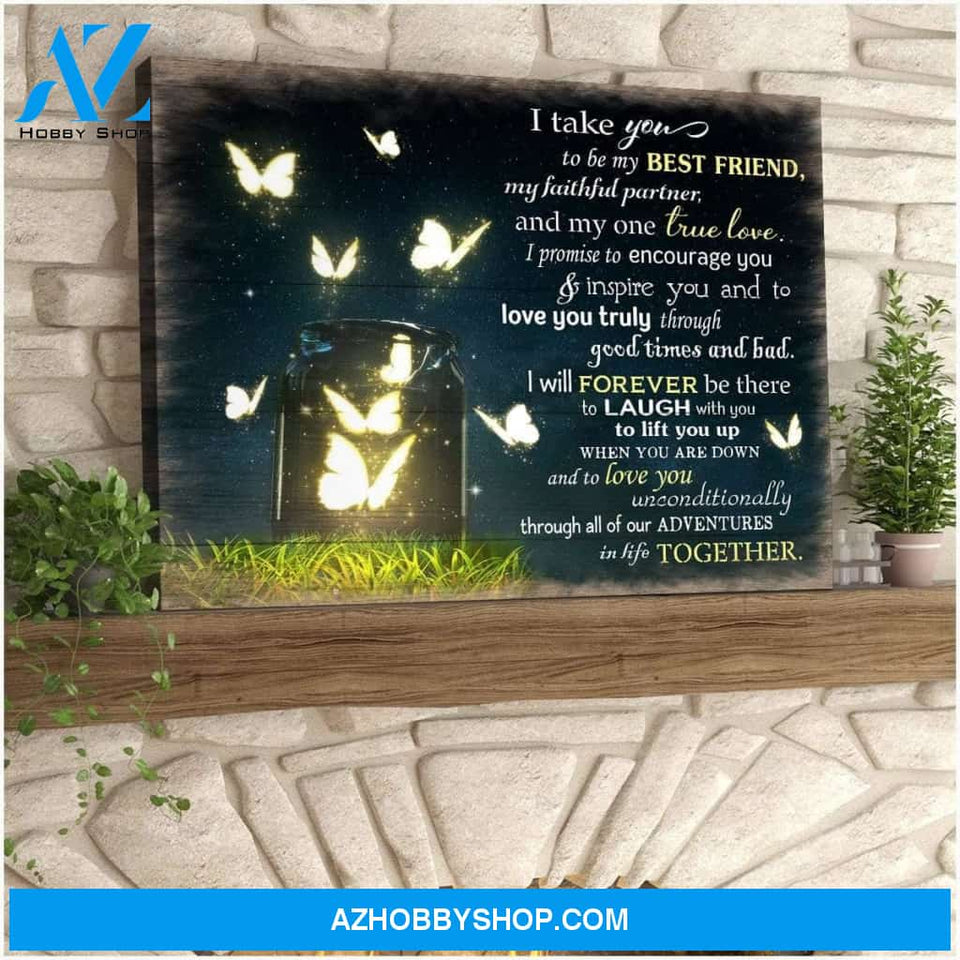 I Take You Butterfly Wall Art Canvas