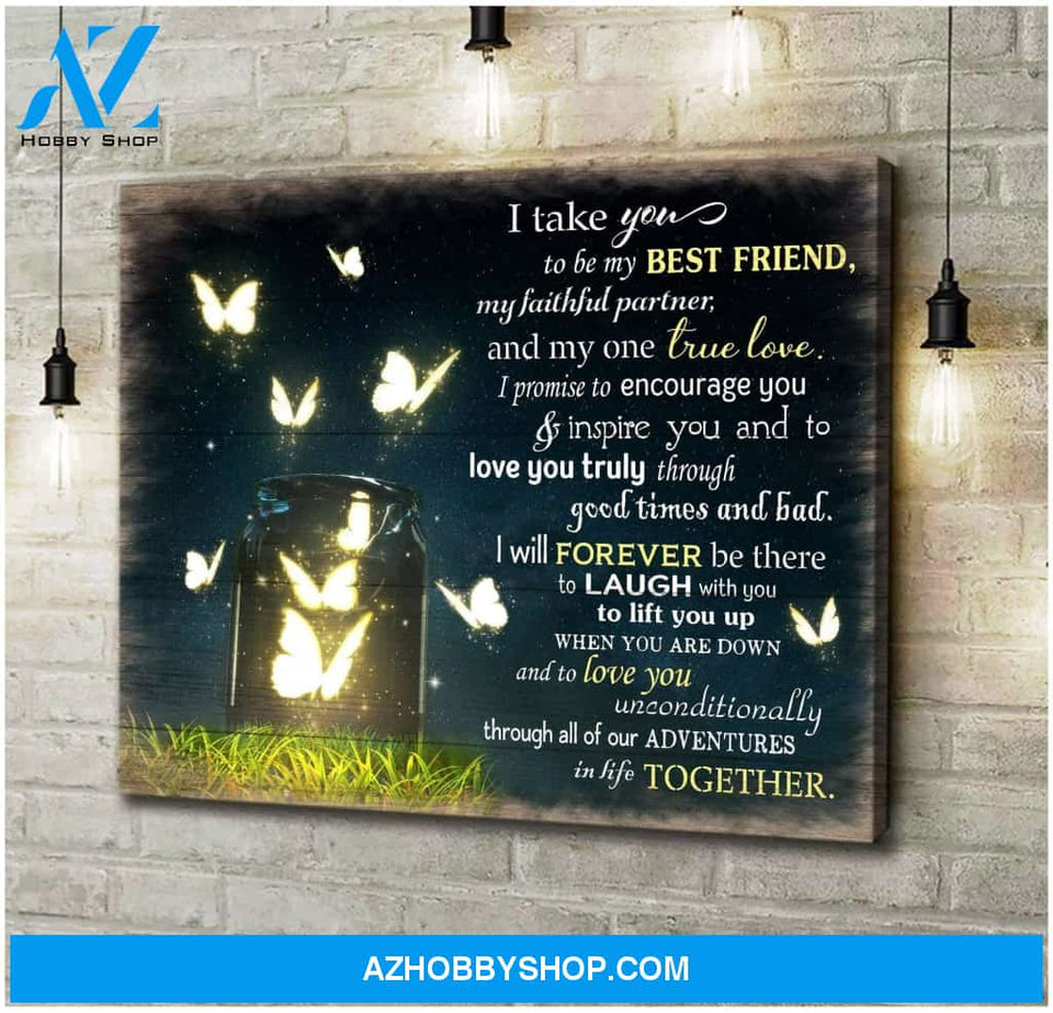 I Take You Butterfly Wall Art Canvas