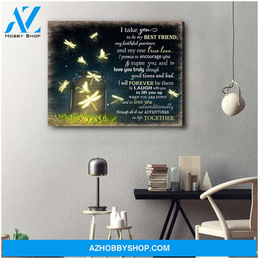 I Take You Dragonfly Wall Art Canvas