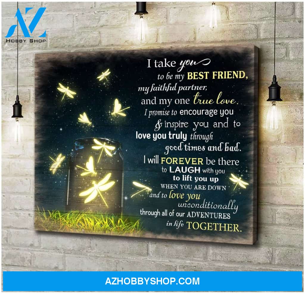 I Take You Dragonfly Wall Art Canvas